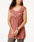 Style & Co Lace Trim Sleeveless Swing Top